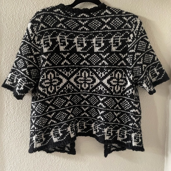 Zara wool blend open printed cardigan L - Picture 2 of 10